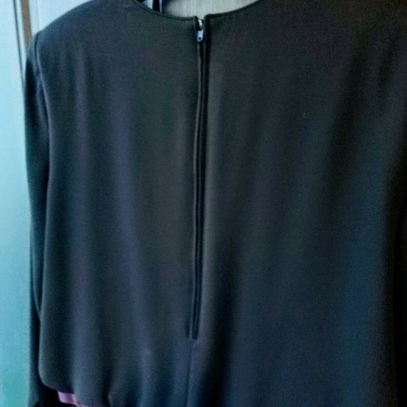 Vintage 1960's HENRY LEE Designer Black Pleated Dress 14P - Picture 5 of 12